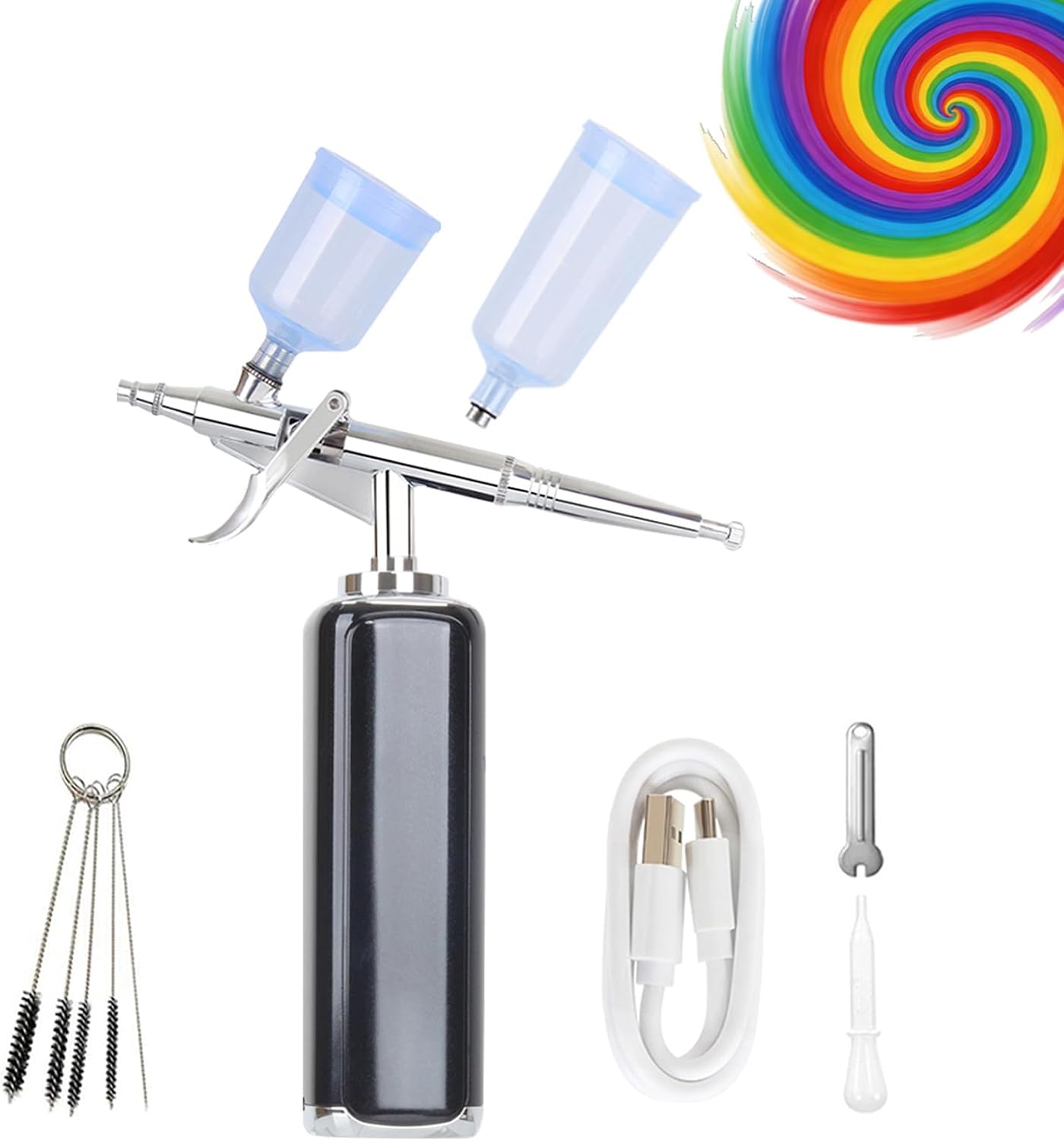 Portable Airbrush Kit - High Air Flow Cordless Compressor for Makeup, Nail Art, Tattoo | Mini Handheld Design