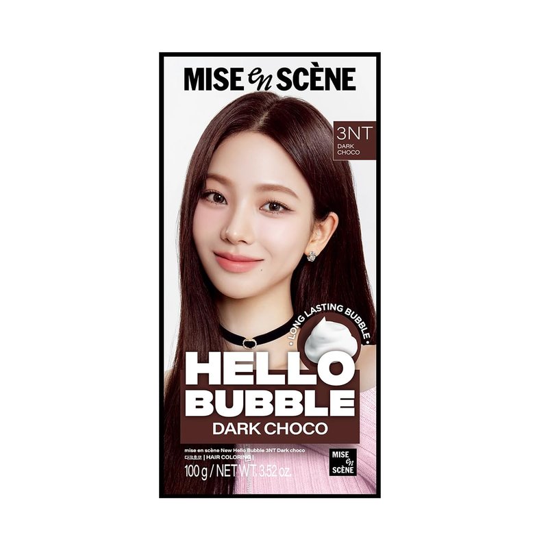 Hello Bubble Hair Color Dye Set - Dark Choco Brown (3NT) | Vibrant, Long-Lasting Color