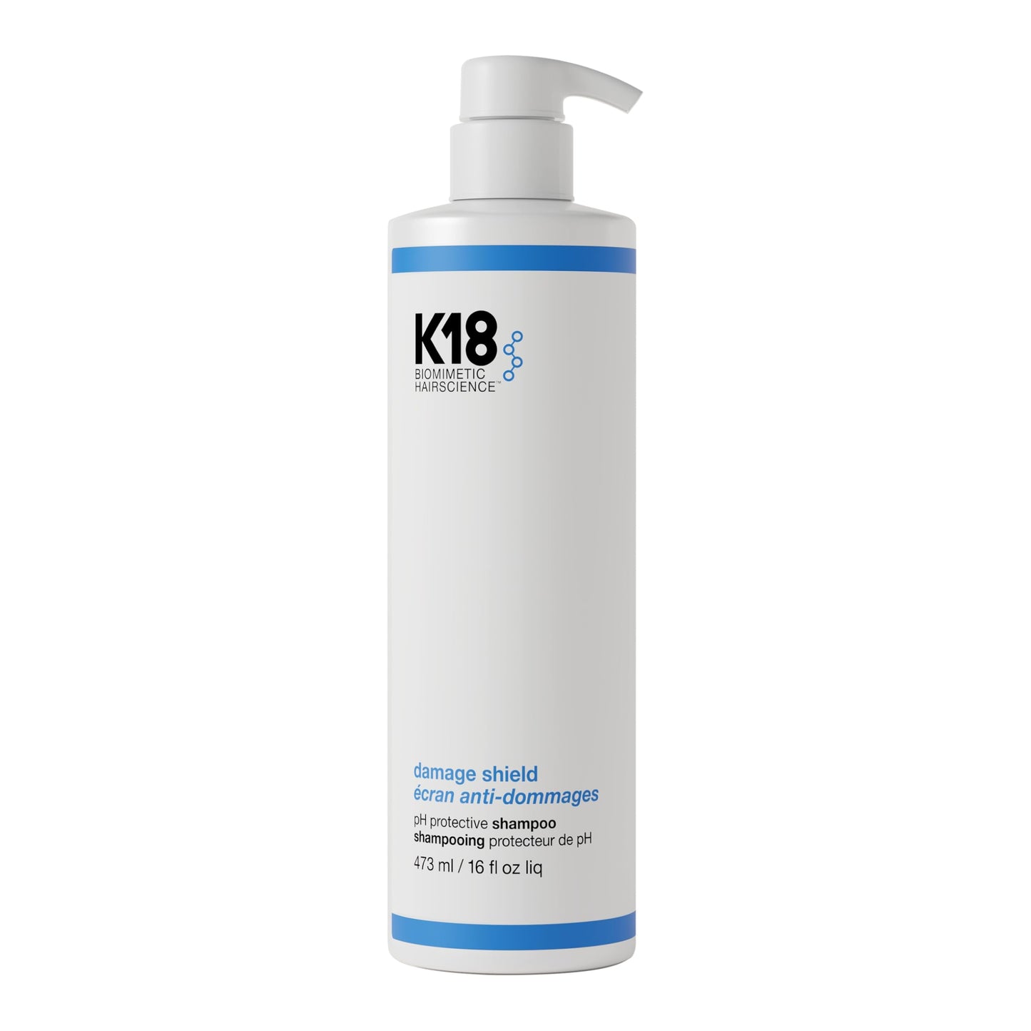 K18 Damage Shield Protective Shampoo, Reduces Frizziness & Tangles, Maintains Hair Health, 16 Fl Oz