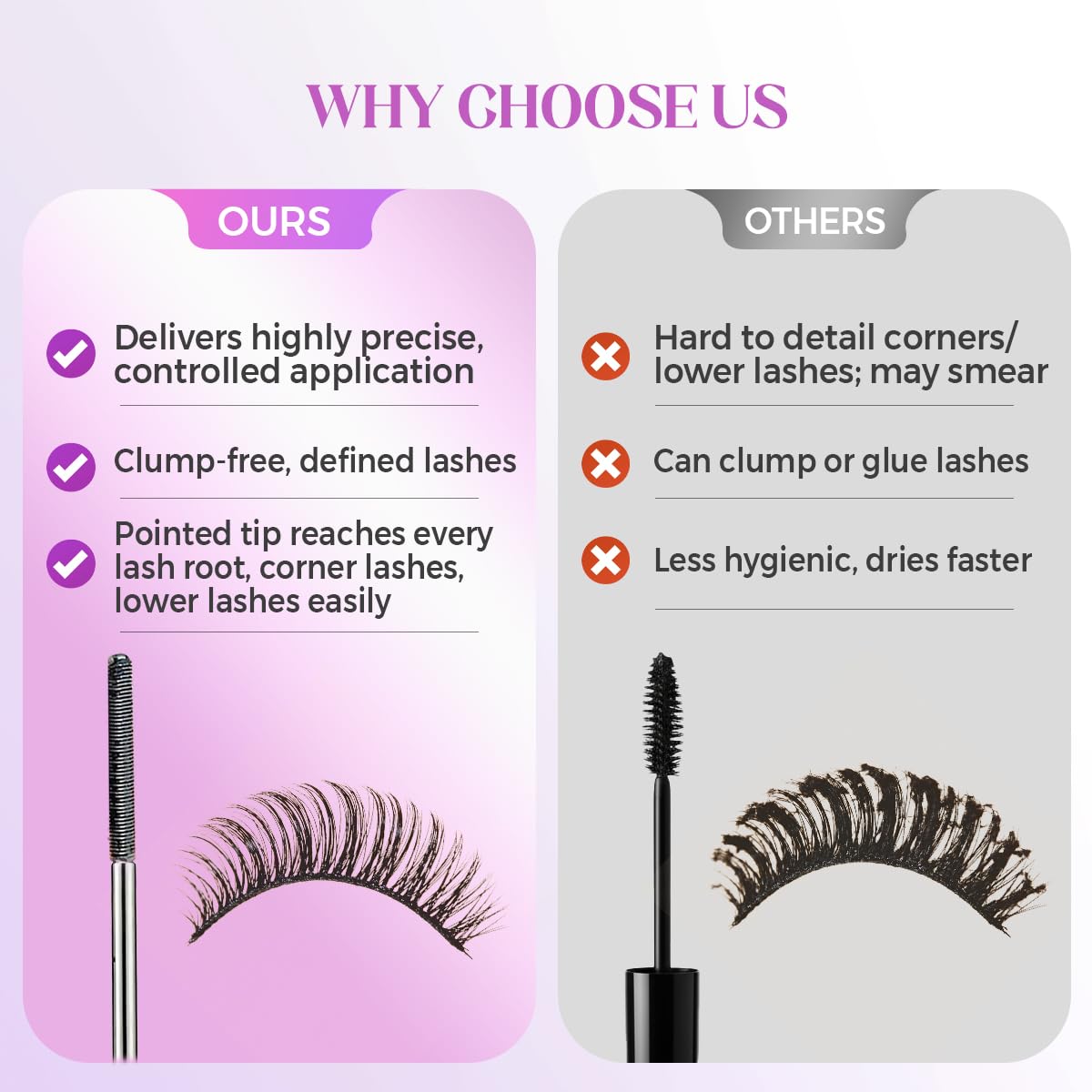 3D Curling Eyelash Iron Mascara, Ultra-Fine Lengthening Waterproof Quick-Dry Metal Wand Mascara Tubing, Washable, Long-lasting, Smudge Proof & No Flaking (Black)