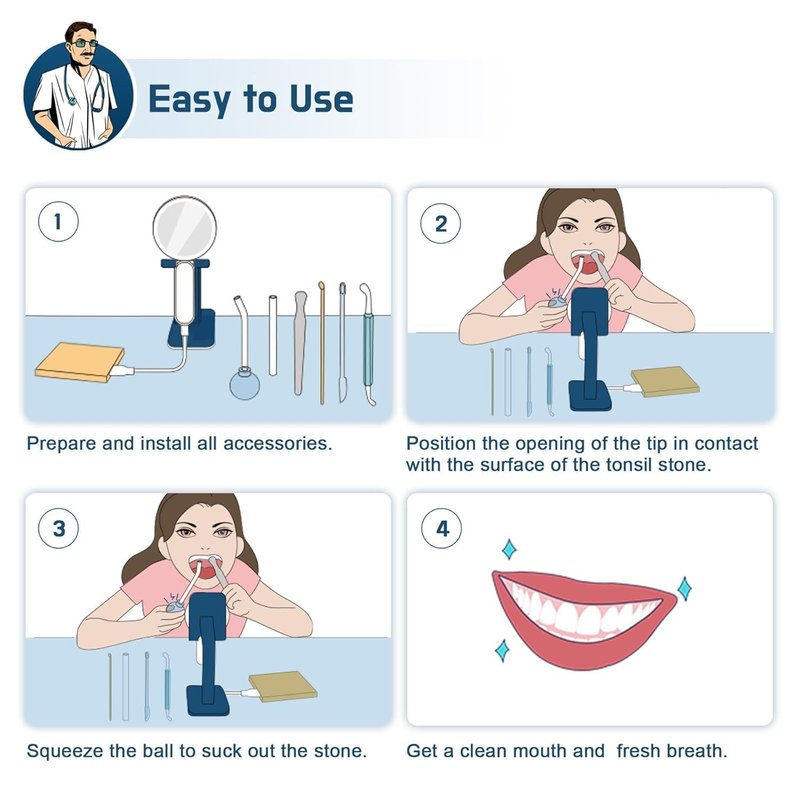 Tonsil Stone Vacuum,Best Deep Tonsils Stones Remover Vacuum Kits to Mouthwash,Stones Vacuums,Tonsils Removal Kits,Removal Kit to Serum,7 in1 Tonsil Stone Vacuums Tool.