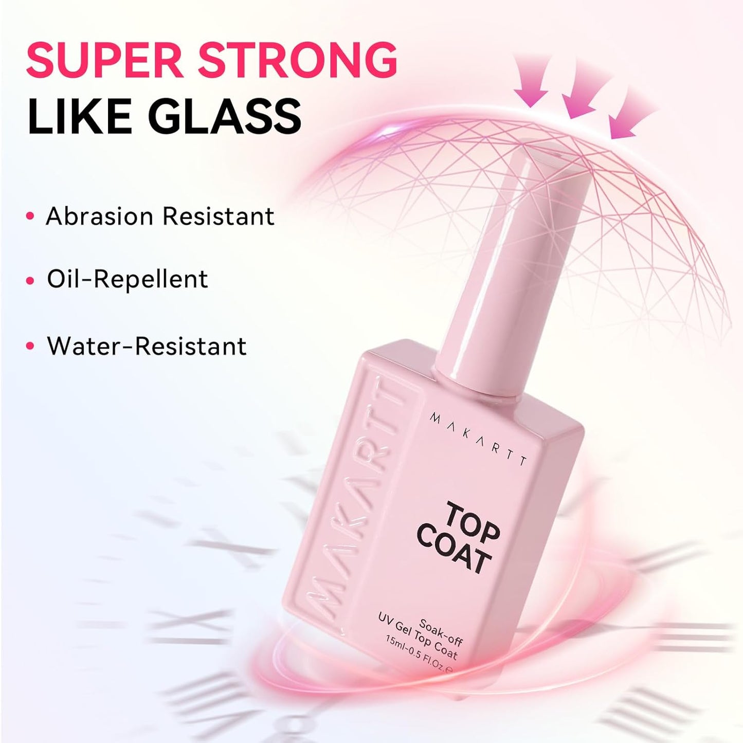 Gel Top Coat - 2 PCS 15ml No Wipe Diamond-Shine Gel Nail Polish | Long-Lasting Clear Formula for Home DIY