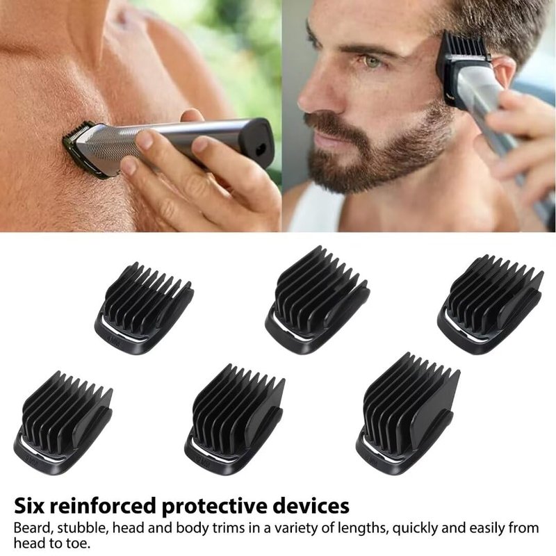 Unbrella 6Pcs Multigroom Trimmer Replacement T Blade Guide Comb Guard Set 4mm 9mm 12mm 16mm Compatible for Philips Norelco MG5700, MG5750, MG5760, MG7750 Models