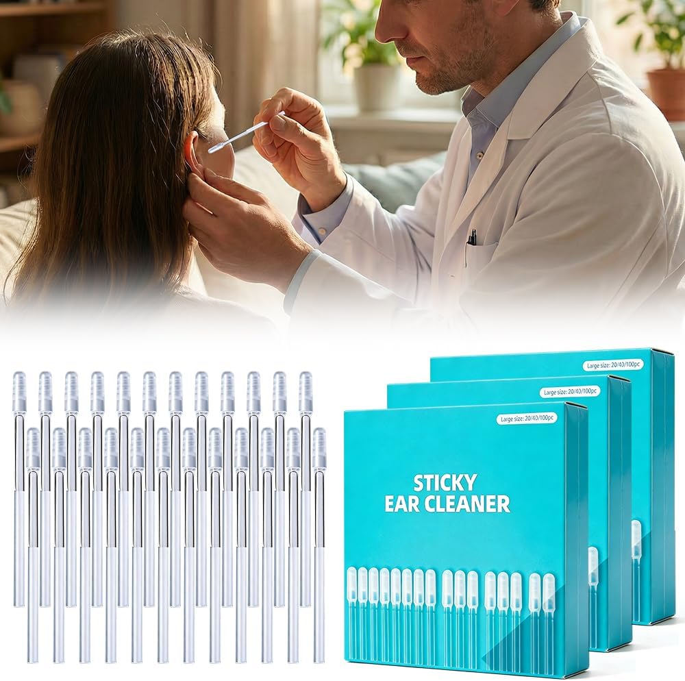 Sticky Ear Cleaning Stick - Reusable Adhesive Ear Cleaner Picks | Gentle Soft Tool with Dust Cover - 24pcs