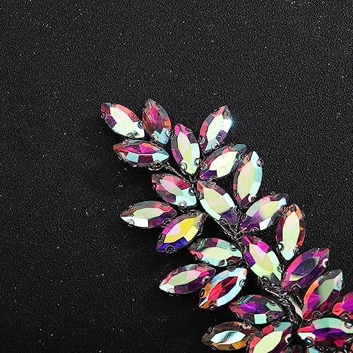 Teyglen Crystal Rhinestone Hair Barrette - Sparkly Wedding Hair Clip