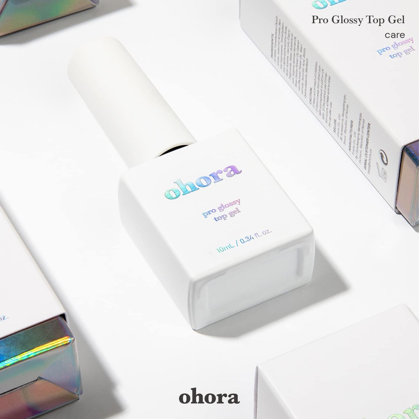 ohora Gel Nail Care (Pro Glossy Top Gel) - Corrects Nail Texture, Easy to Use & Easy to Remove for Semi Cured Nail Strip Application - Professional Salon-Quality for Healthy, Strong Nails