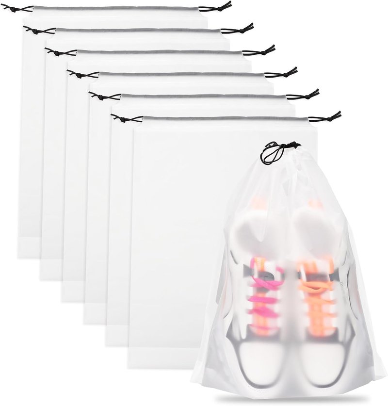 6 Pack Shoe Bags for Travel - Transparent Waterproof Portable Storage | 15.7" x 11.8" - Essential Packing Solution for Men & Women