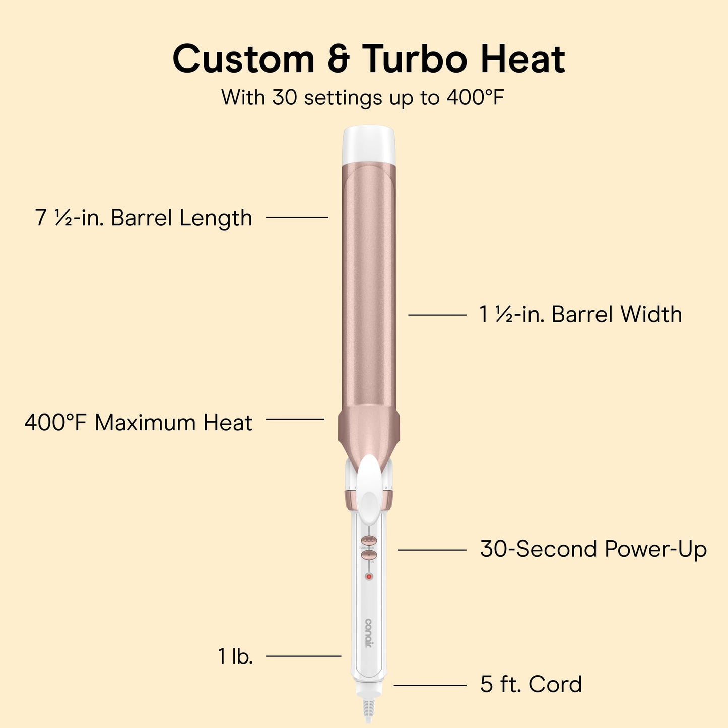 Conair Double Ceramic 1 1/2-In. Extra Long Barrel Curling Iron