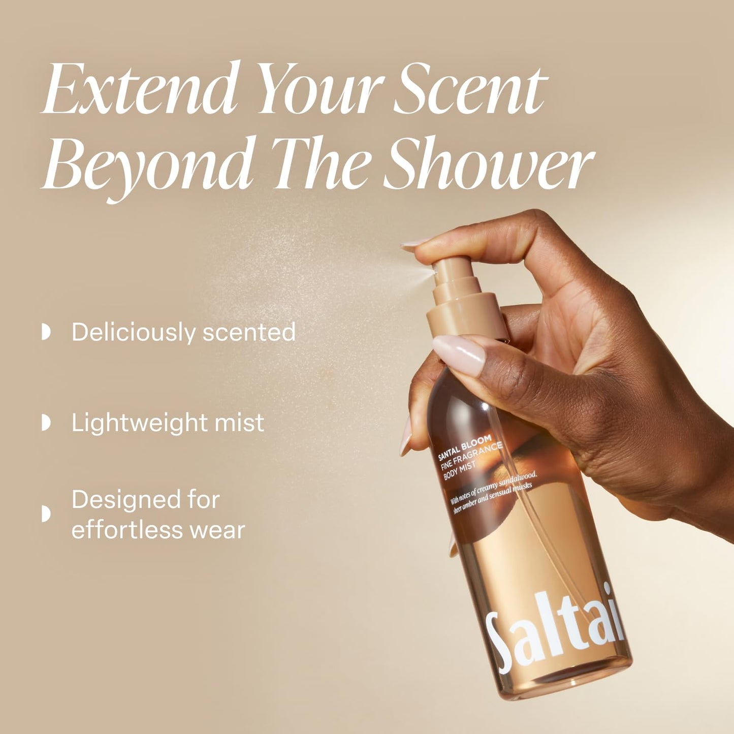Saltair Body Mist - Lightweight Fine Fragrance Spray with Santal Bloom Scent | 2-Pack 8oz Bottles