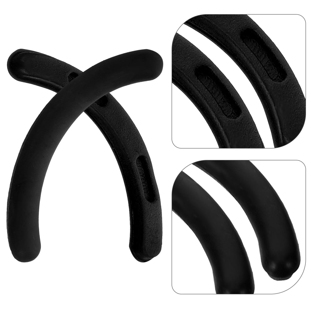 TOVINANNA 24Pcs Eyelash Curler Refills, Universal Lash Replacement Pads, Soft Rubber Eyelash Curler Refill Pad Cushions for Lasting Curling, Black Adhesive Strips with Box