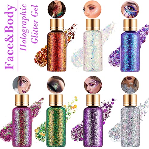 Green Gold Glitter Gel for Face & Body - Waterproof & Long-Lasting