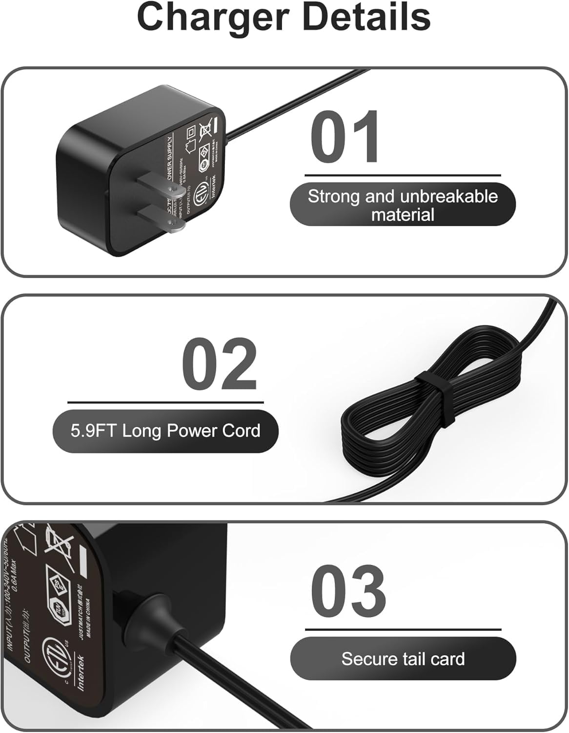WUKUR Charger Compatible with Dirt Devil Quick Flip BD30010 BD30010FDI 8V Handheld Vacuum Cleaner Charger for PartNamber 440009122 Power Supply