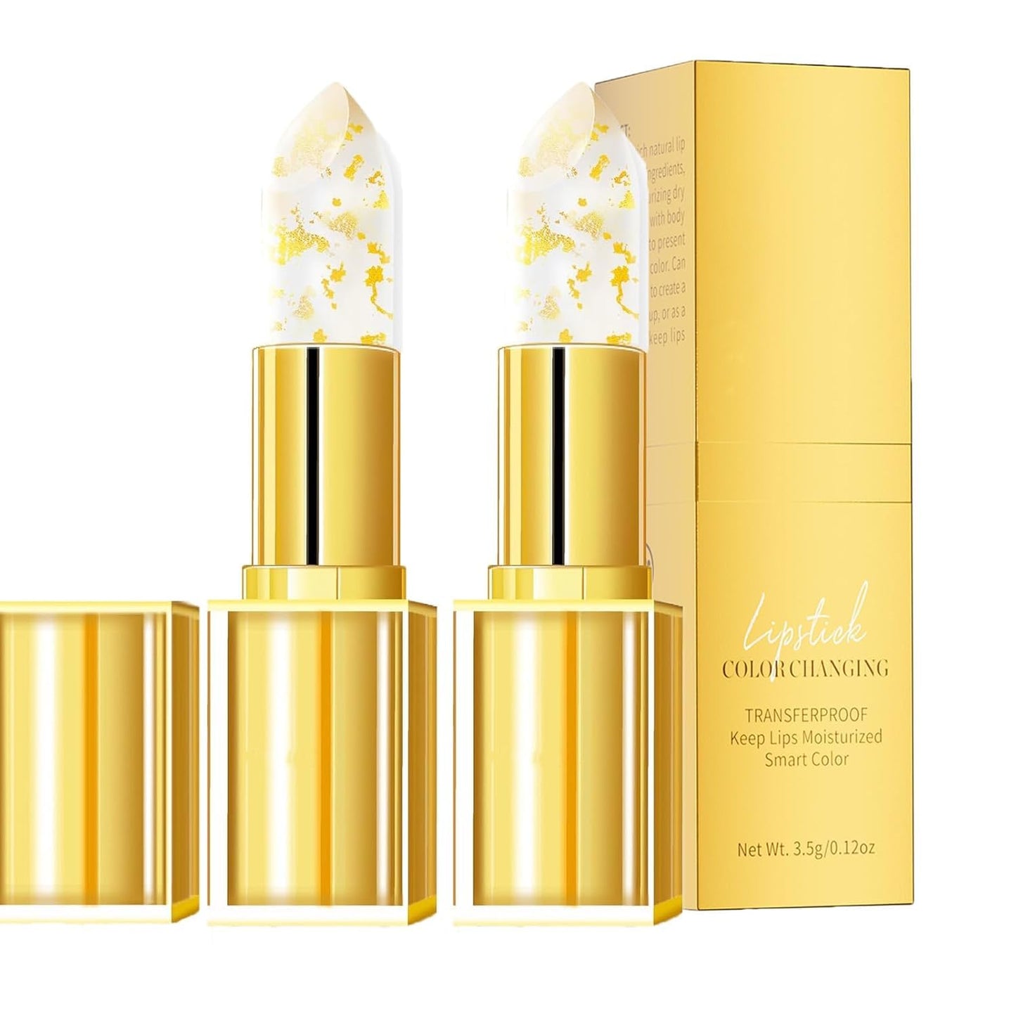 Color Changing Lipstick Set | pH Adjusting Clear Lip Gloss for Long-Lasting Hydration - 2PCS, Transferproof & 8+ Hour Wear
