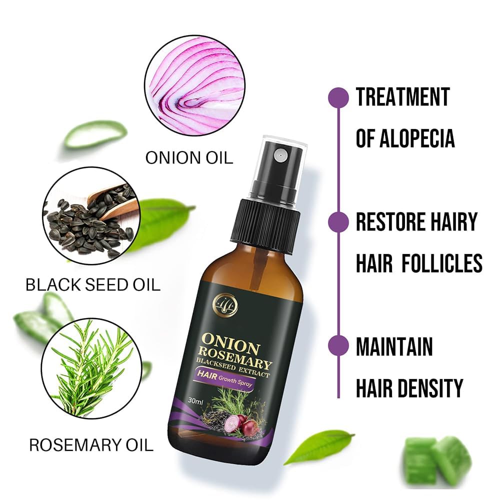 Onion Hair Growth Spray - Organic Rosemary Water for Hair Loss Control | 2PCS