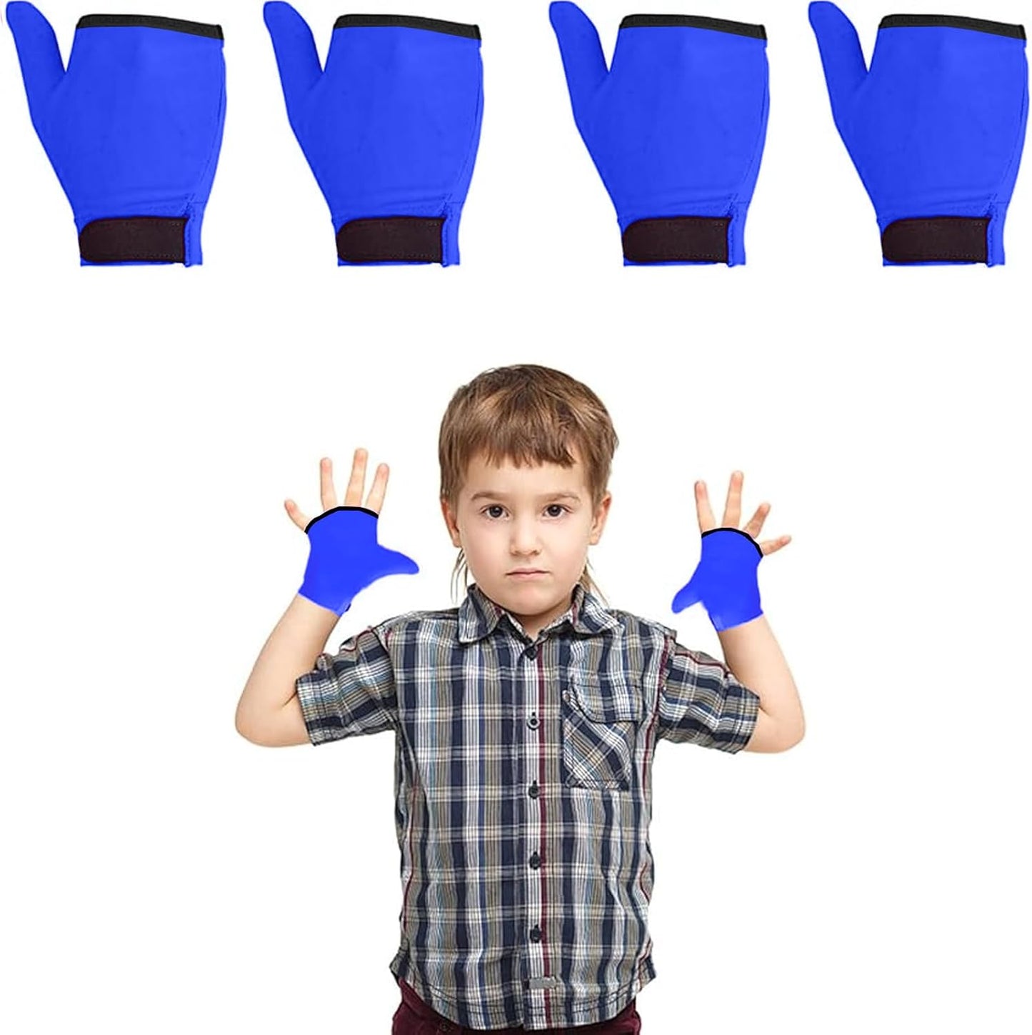Thumb Sucking Guard Gloves for Kids | 4-Pack Anti-Thumb Sucking & Nail Biting Protection | Ages 5-12
