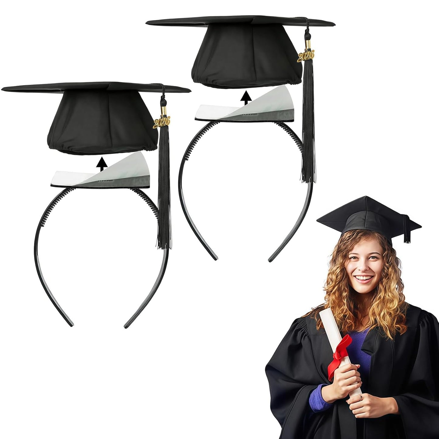 Graduation Cap Headband - Secure Non-Slip Hairband for Graduates | Essential Gift for College Students