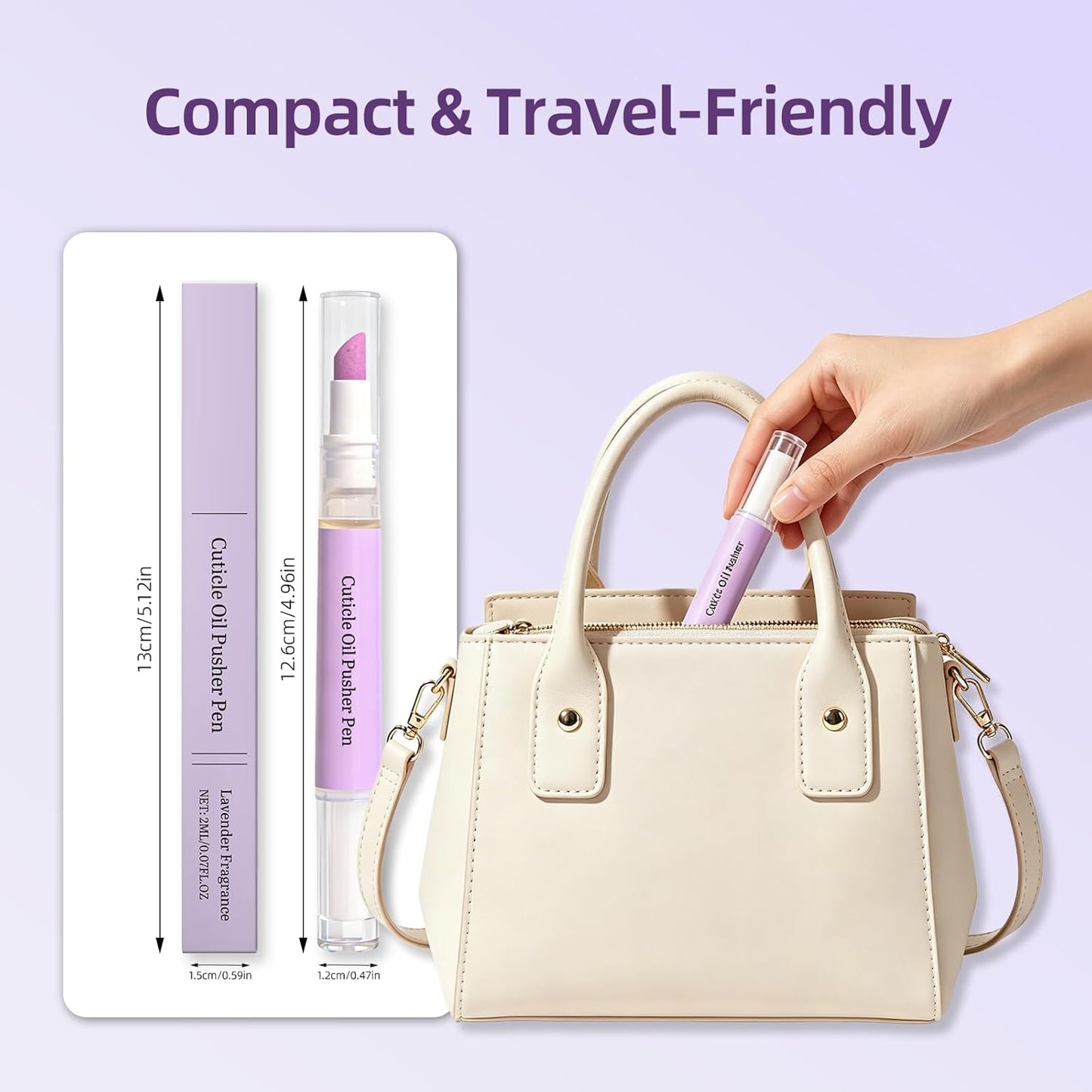 Cuticle Oil Pusher Pen - 2-in-1 Ceramic Nail Care Tool for Dry Nails & Hangnails | Moisturizing Remover (1pc)