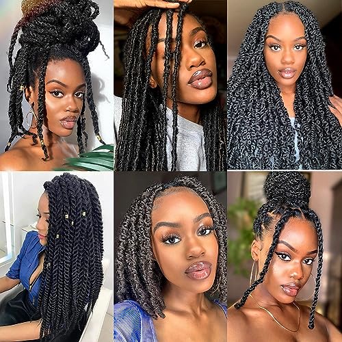 GZVIS 8 Inch Afro Twist Hair 3 Packs - Pre-Fluffed Braiding Hair for Black Women