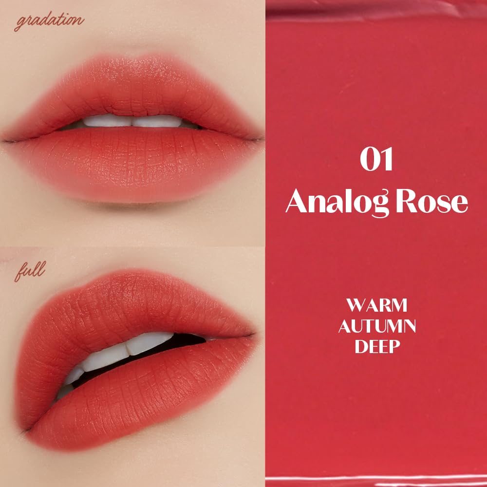 ETUDE Fixing Tint #01 Analog Rose - Long-Lasting, High-Pigment Liquid Lipstick | Waterproof Matte Finish | K-Beauty 4g