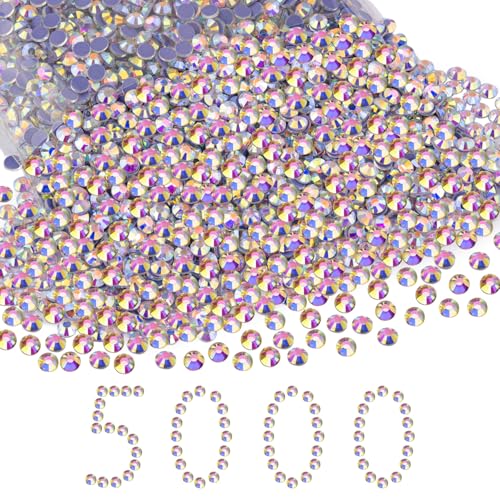 5000 Pcs SS20 Hotfix Rhinestones, AB Flatback Glass Crystals for Crafts