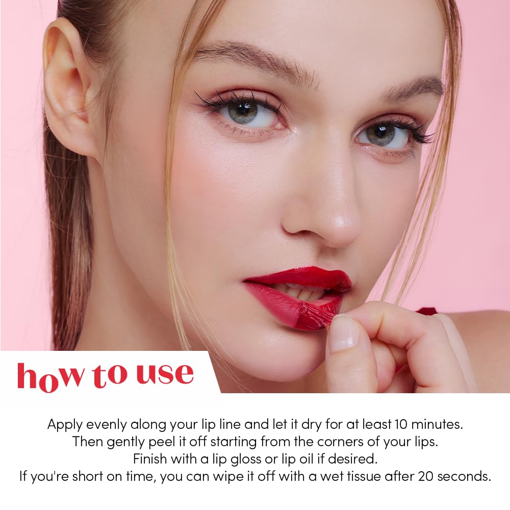 ETUDE Dear Darling Peel Off Lip Stain - Pink Flash | Hydrating Hydrogel Tint, Long-Lasting & Waterproof Lip Color