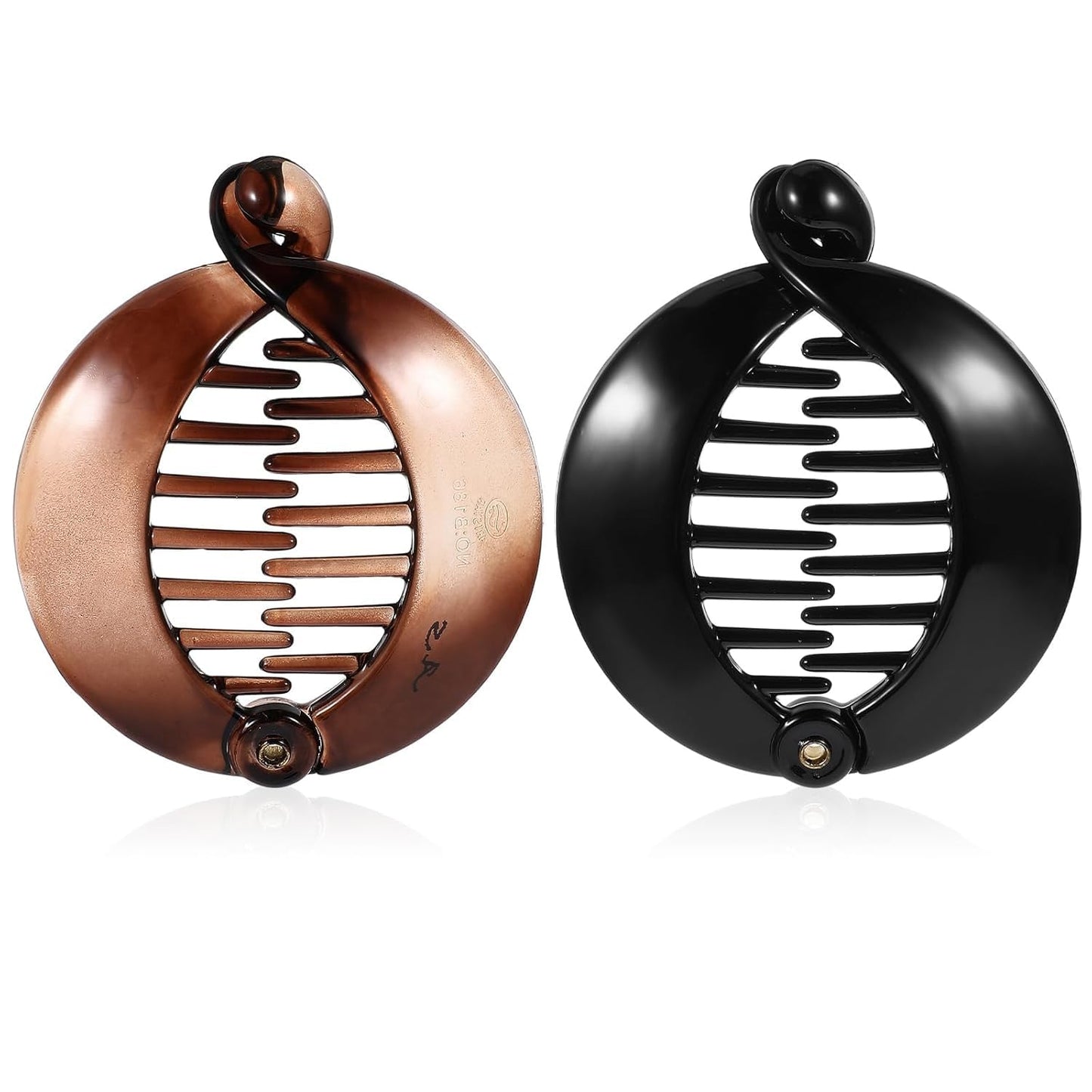 2 Pcs Round Hair Clip Small Banana Clip Plastic Fishtail