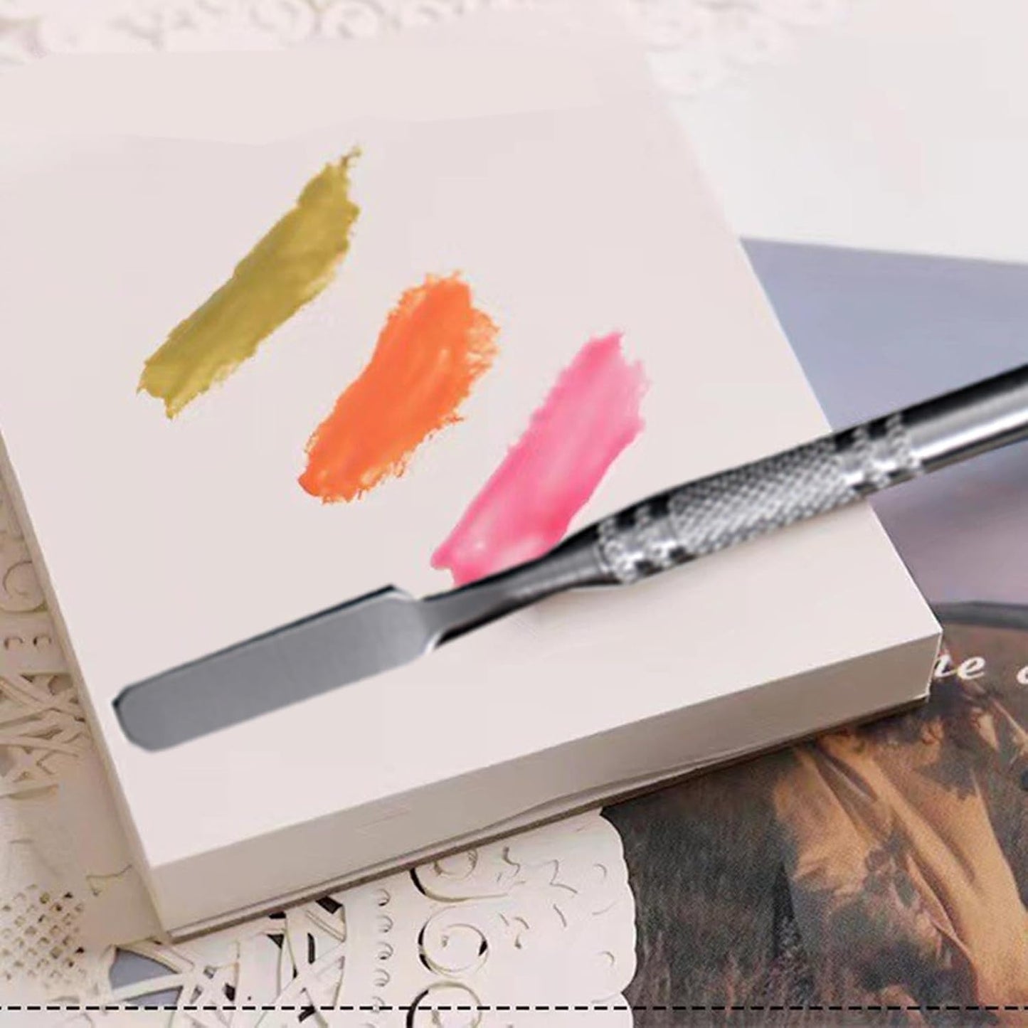 Disposable Nail Polish Palette - 100 Sheets Waterproof Nail Art Mixing Paper | Portable Nail Gel Tool with Stirring Rod