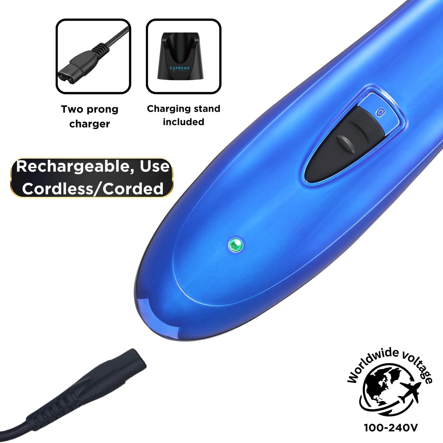 Supreme Trimmer Professional T Shaper | Cordless Hair & Beard Liner for Men | Low Noise, Precision Edger Clippers | Ideal for Sensitive Skin, Kids & Elderly | Barber & Home Use