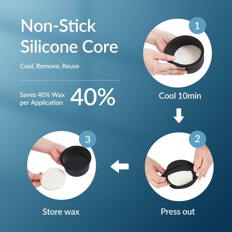 Waxfans Nose & Ear Hair Removal Mini Wax Kit for Men - A Mini Wax Warmer,a Silicone Bowl,100g Wax Beads,20 Applicators,Portable Mini Wax Pot for Men & Women (Black)