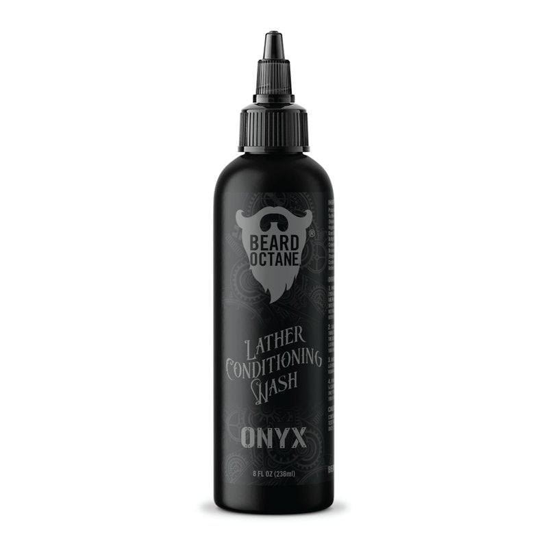 Beard Octane Beard Wash for Men – Onyx (Amber Musk, Leather Cologne) – Gentle Daily Beard Shampoo with Shea Butter – Cleans Without Drying – 8oz