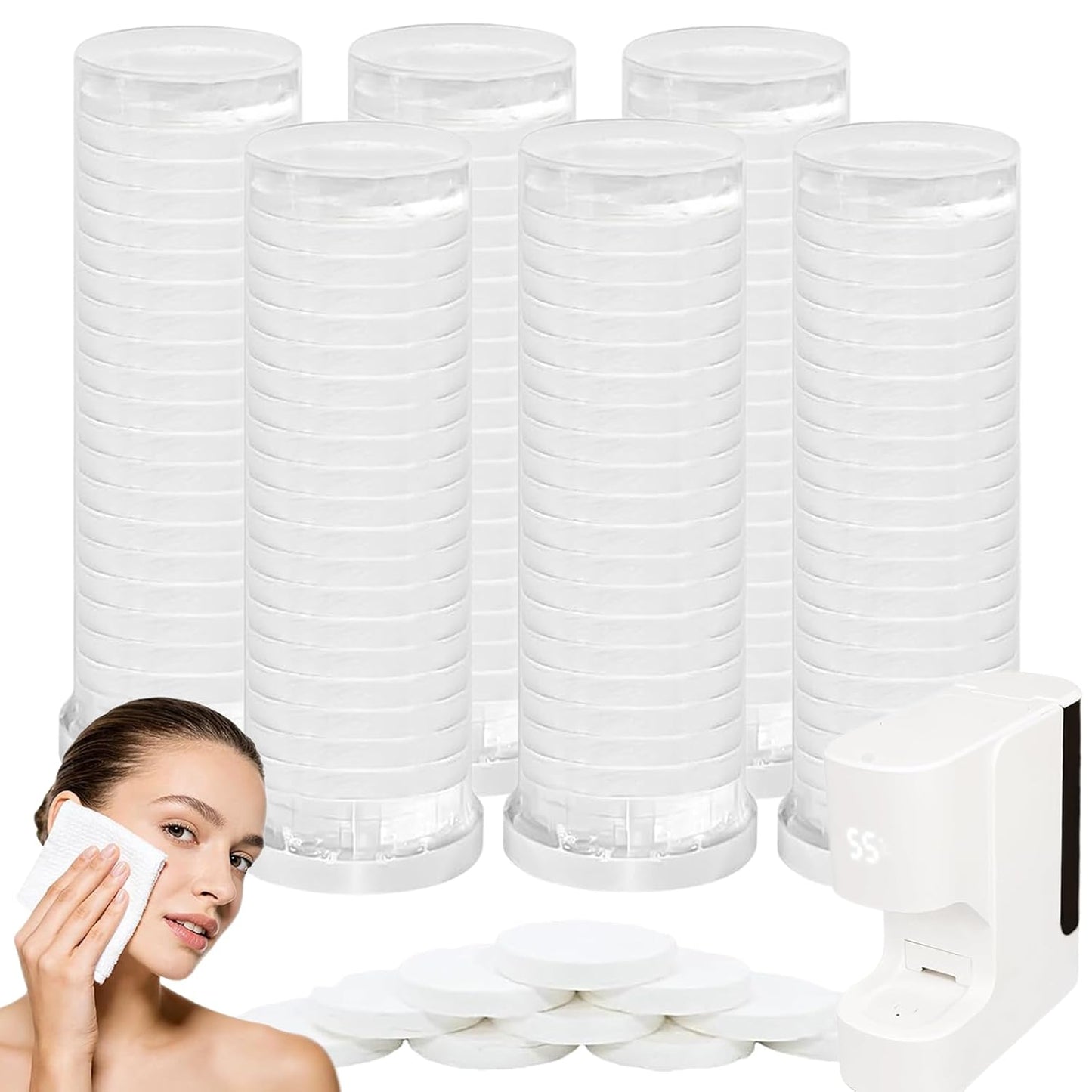 Hot Towel Dispenser Refills - 120 Pcs Disposable Compressed Face Towels for Spa & Home Use