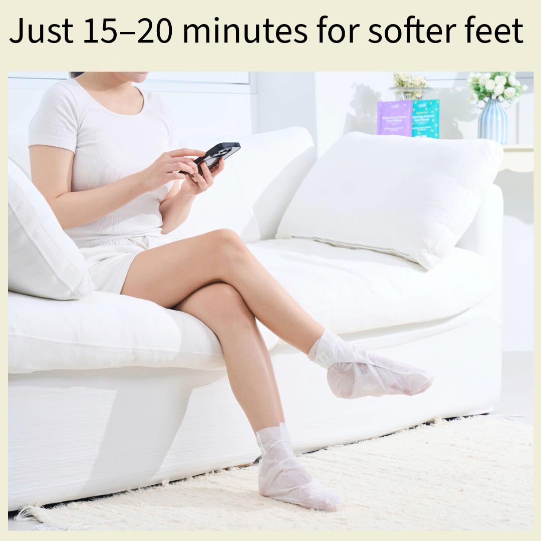 Codi New York Relaxing Aroma Foot Mask, Home Spa Moisturizing Pedicure Socks, 6 Pairs, For Dry Cracked Heel, Hydrating Foot Treatment, Made in Korea (Lavender)