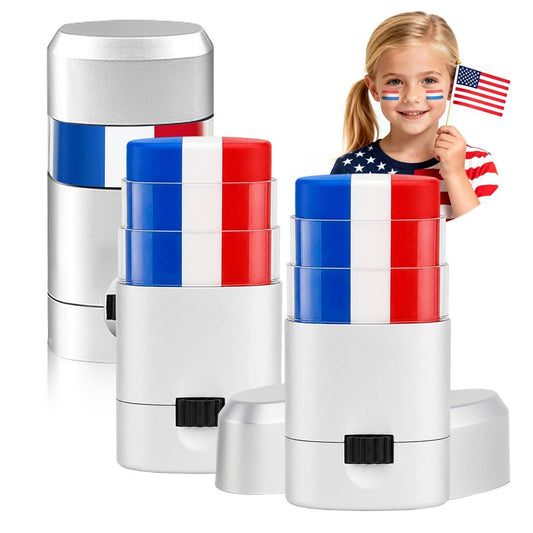 Go Ho 3PCS Red White and Blue Eye Black,Patriotic USA Flag 4th of July Face Paint Makeup for Independence Day,Soccer Fans Eye Black Stick,Eye Black Stick for Baseball Party Favors