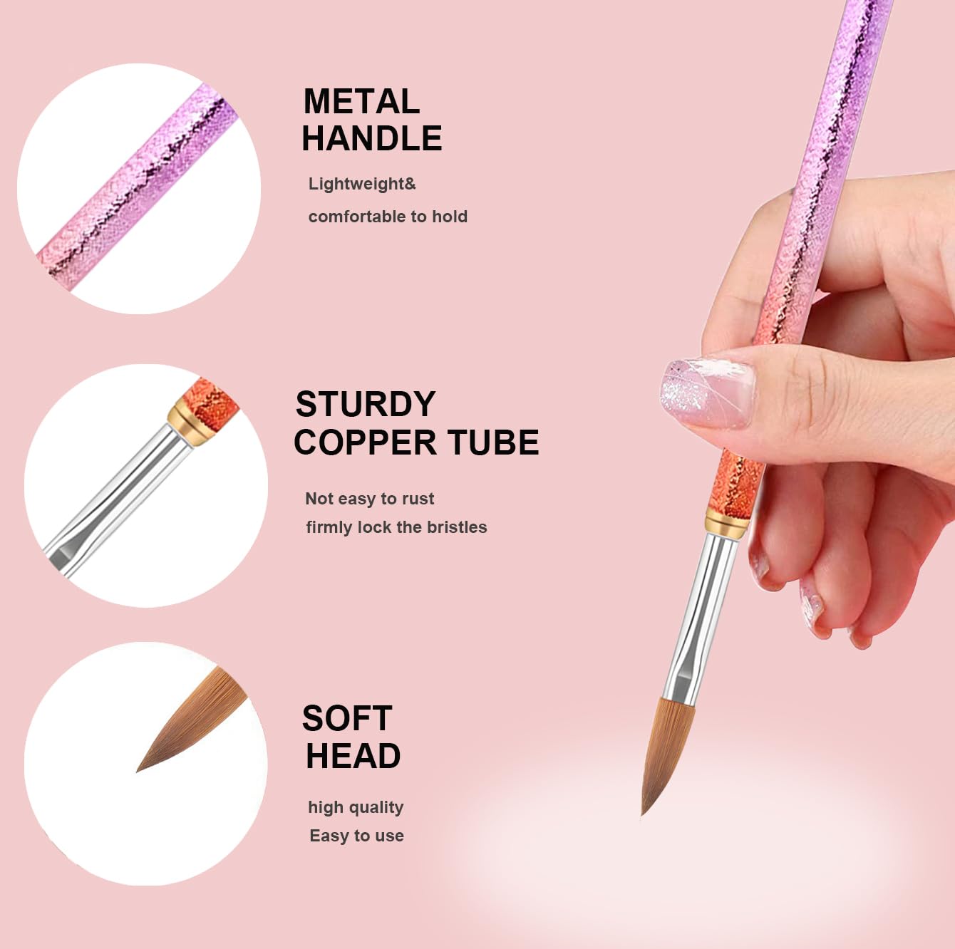 Nail Art Clean Up Brushes,3PCS Soft Cleaner Brush with Cute Fruit Design for Makeup Application, Flat/Oval/Fine Angled Gel Nail Brushes,Nail Art Tools for Cleaning Polish Mistakes on the Cuticles