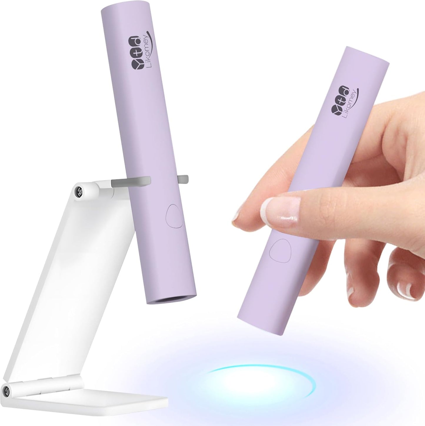 Handheld UV LED Nail Lamp - Quick Dry Mini Gel Polish Light | Portable Cordless & Rechargeable, Purple