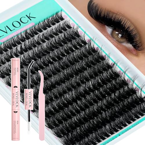 VLVLOCK 80D Thick Lash Clusters Kit - 10-18mm 3D Volume Extensions
