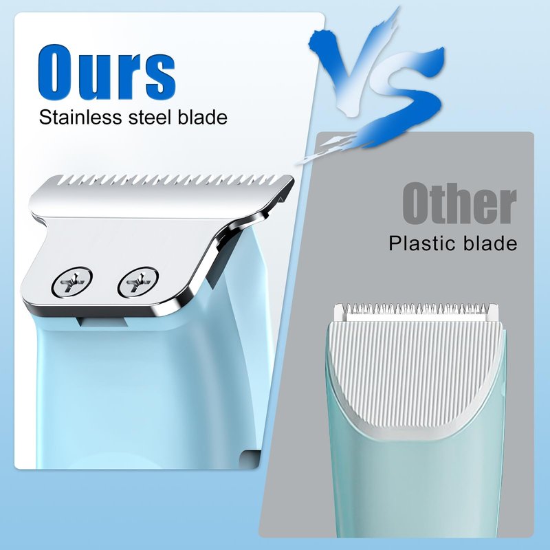SweetLF Hair Trimmer, Mini Hair Clippers with 3 Guide Combs, USB Rechargeable Portable Hair Clippers for Men Women Baby Pet, Blue (Blue)
