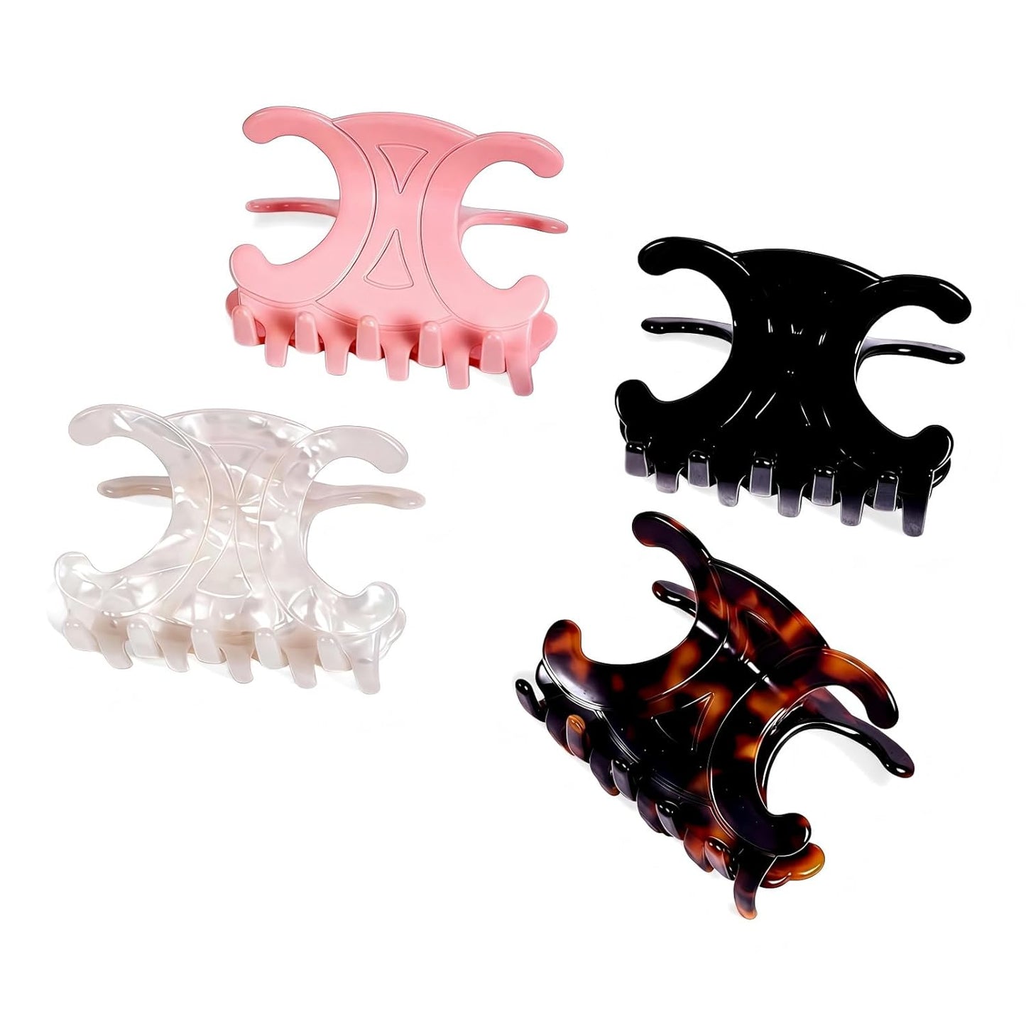 Acetate Butterfly Hair Clips for Women - Durable Medium Hair Claw Clips | Stable Hold, 4-Pack, Multiple Colors (2.76 x 1.66 In)