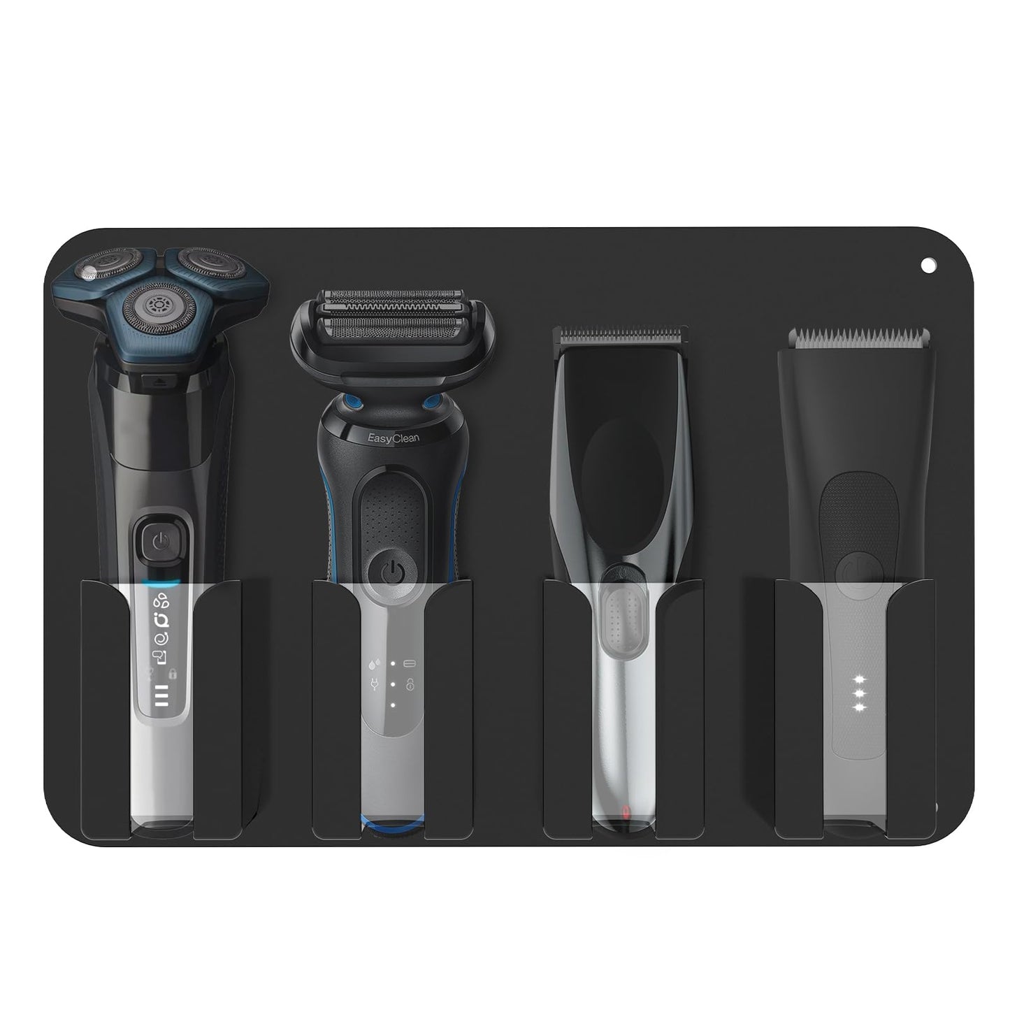 Linkidea Wall-Mounted Electric Shaver & Hair Clipper Holder, Organizer and Storage Stand Compatible with Philips Norelco 3600, 2400, Wahl 7063 (Black)