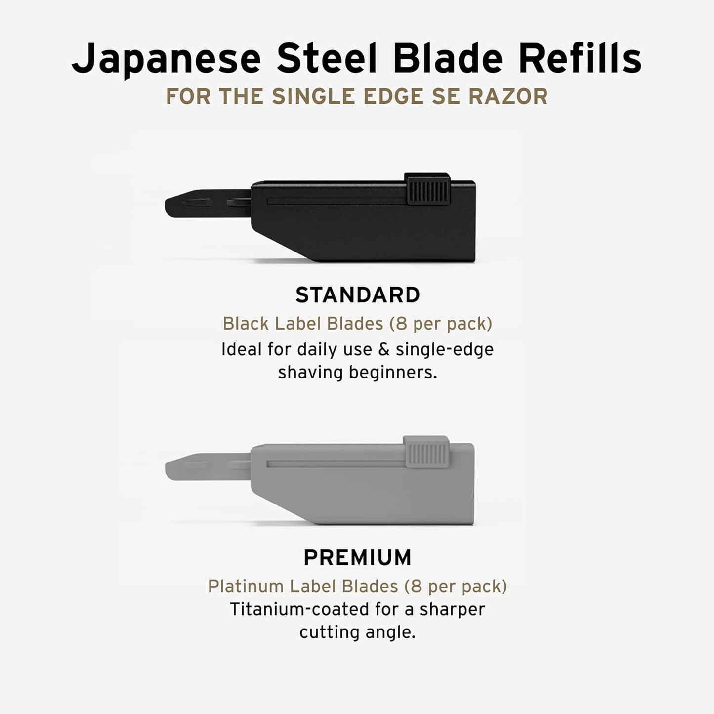 Single Edge Razor Blade Refills – 8-Pack Premium Japanese Platinum Blades | Fits SUPPLY SE Razor, 10-12 Shaves Each