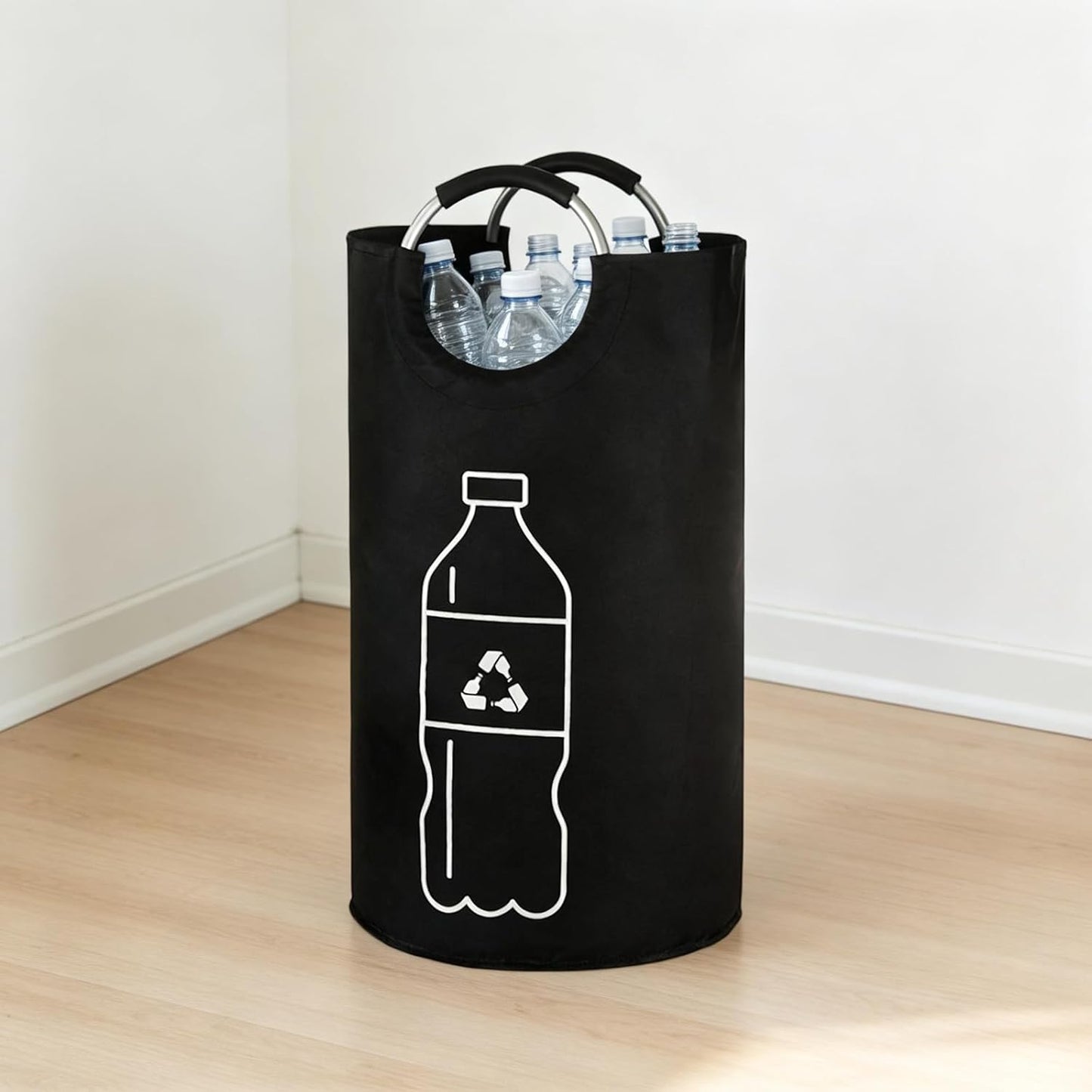 Extra Large Canvas Waste Bag - Heavy Duty Cylindrical Recycling Bin | Perfect for Yard Work & Home Organization