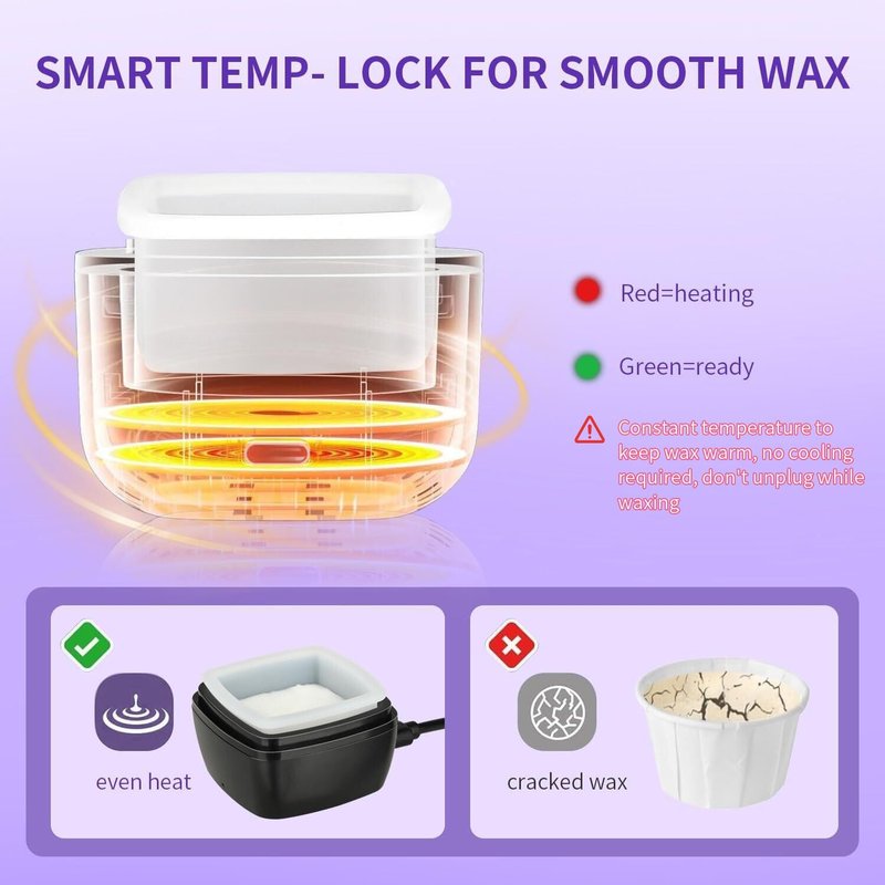Nose Wax Kit Men, Nose Ear Hair Waxing Kit 100g Wax, 45 Sticks, 2 Silicone Pots, Nose Ear Hair Removal Kit, USB Fast Heat, Smart Constant Temp, Multi-Accessories, Black