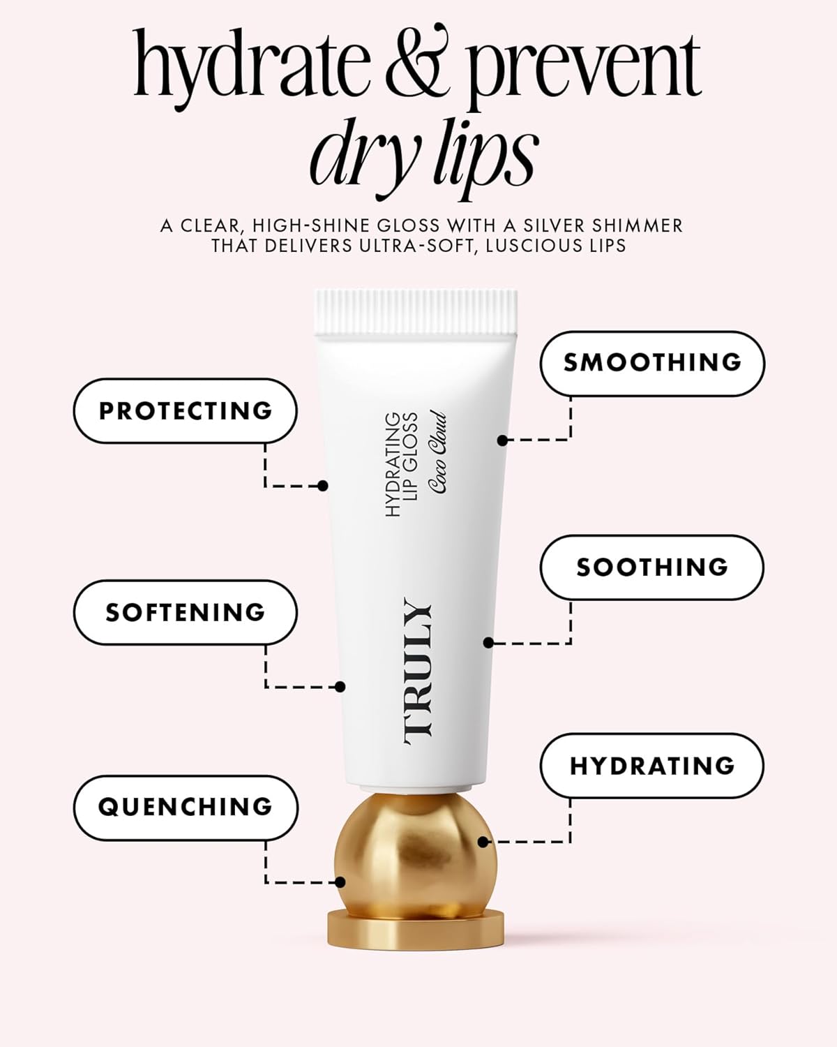 Truly Beauty Hydrating Lip Gloss - High Shine Tinted Formula with Hyaluronic Acid & Jojoba Oil | Moisturizing & Nourishing