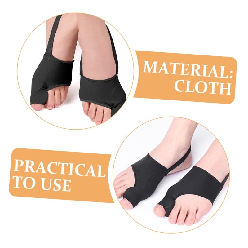 Vaguelly 2pcs Hallux Valgus Correcting Tool Toe Straightener Bunion Splint Brace for Home Use Thumb Valgus Corrector Black M