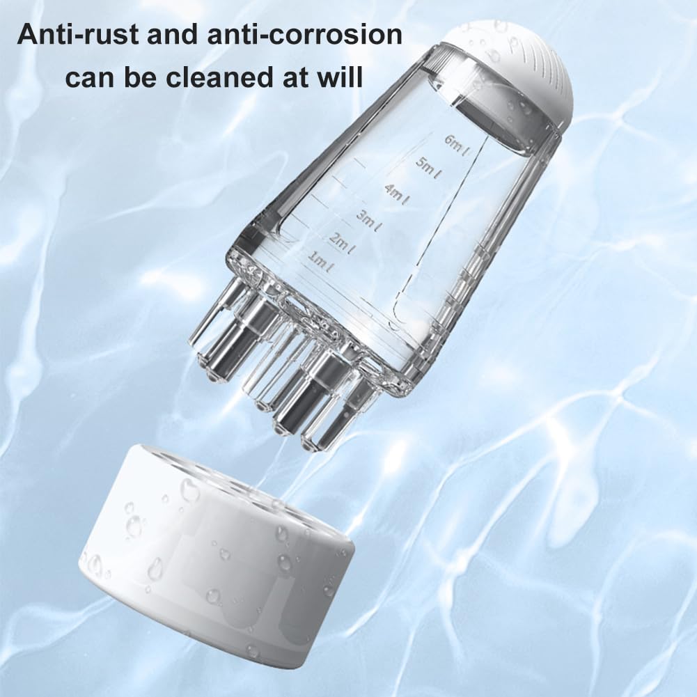 Melunira Hair Applicator Bottle with Ball Root Comb & Scale, 6ml Scalp Massager for Oils & Serums, Travel-Friendly Precision Tool for Hair Growth and Even Distribution(Clear)