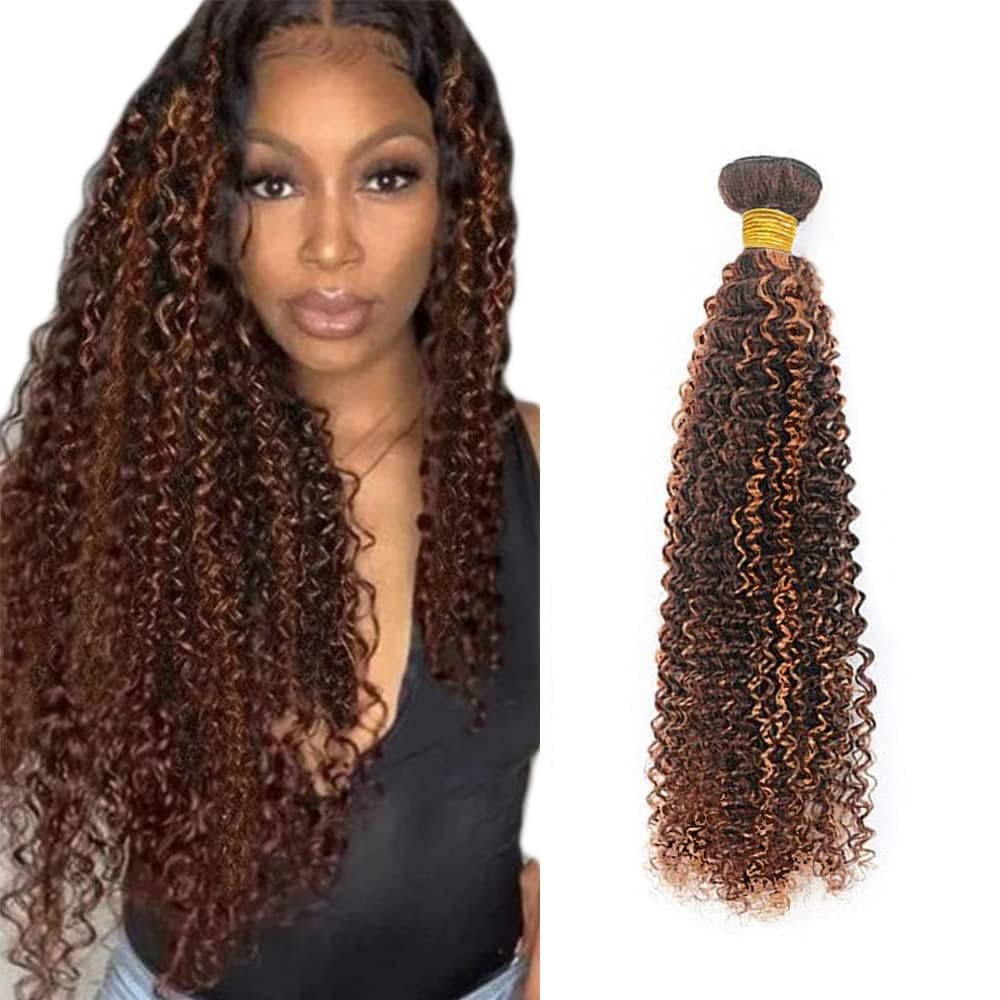32 Inch P430 Bundle Human Hair Color 30 Kinky Curly Bundles Brazilian Unprocessed Virgin Hair 1 Bundle Highlight Bundles Hair Extensions