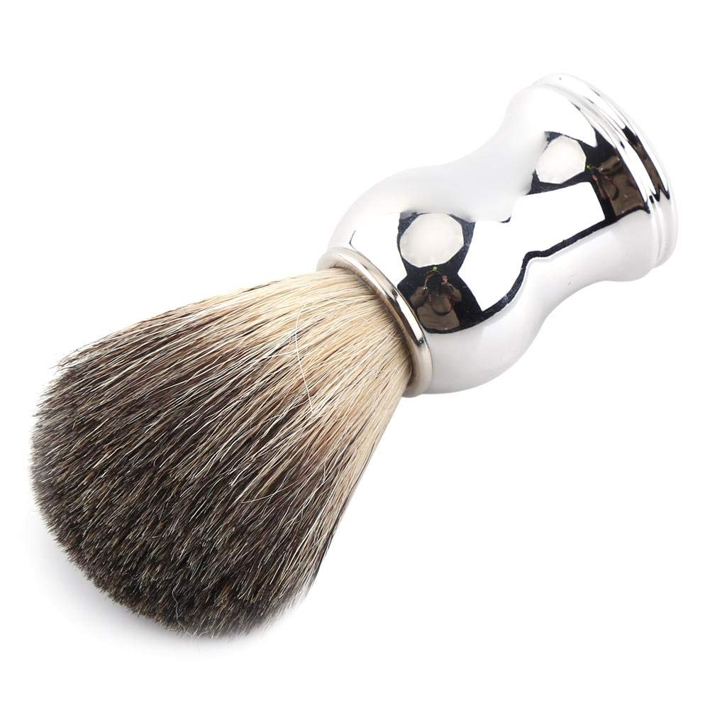 Qkiss Men's Shaving Set with Alloy Soap Mug Bowl & Lid, Silver Handle Faux Hair Brush, Professional Grooming Kit for Men's Daily Shaving Routine - Complete Wet Shaving Essentials