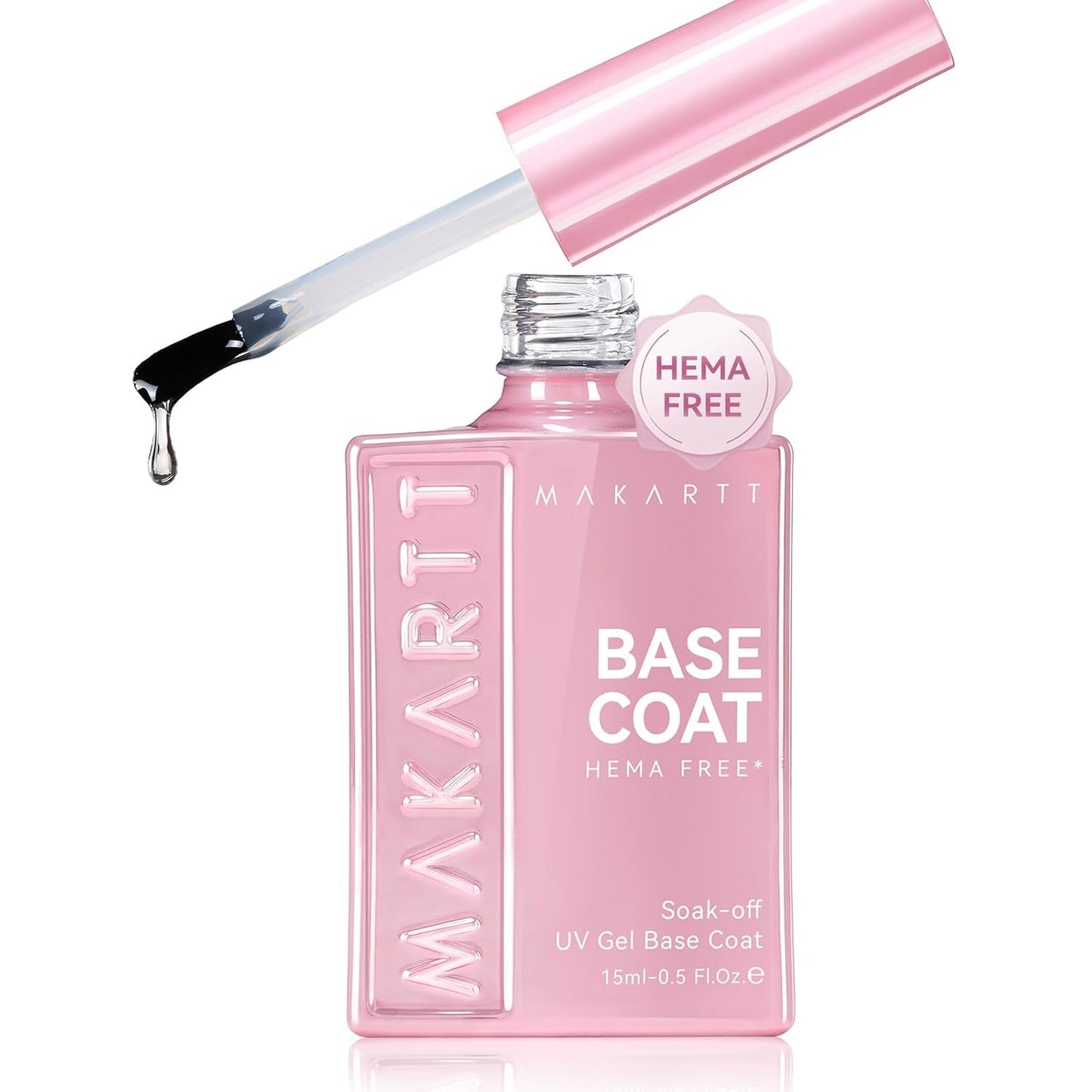 Makartt Gel Top Coat - Hema-Free No Wipe Clear Nail Polish | 15ml Long-Lasting High Gloss Finish for Home DIY
