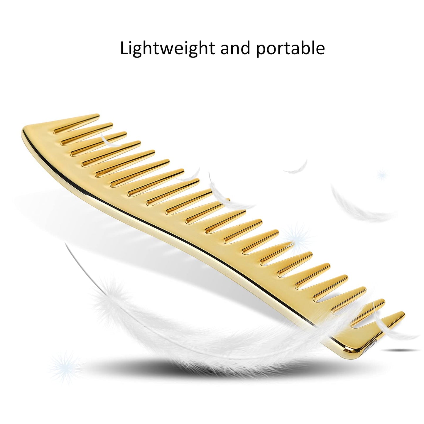 Wide Tooth Combs, No Handle Hair Detangling Comb Large Salon Shampoo Comb for Men Women (Gold)