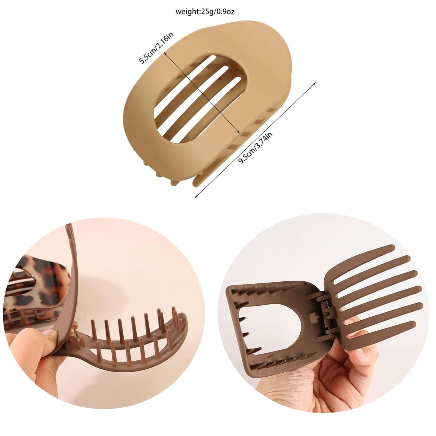 Flat Hair Clips for Women - 6PCS French Design Hair Claws with Secure Hold | No Slip Barrettes for Holiday Gifts